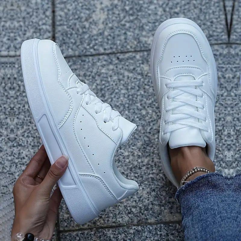 

Spring and Autumn new platform-soled couple shoes breathable bread soft-soled skateboard shoes fashion casual shoes versatile trend little white shoes 35 белый