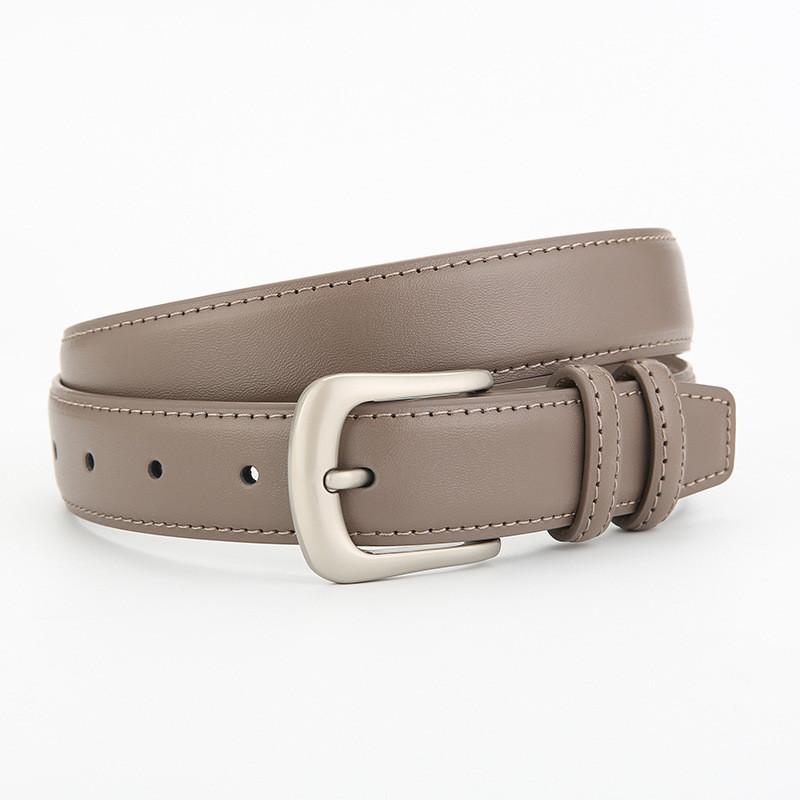 Vintage Leather Belt For Women And Men With Metal Pin Buckle And Twolayer Cowhide For Casual Dress