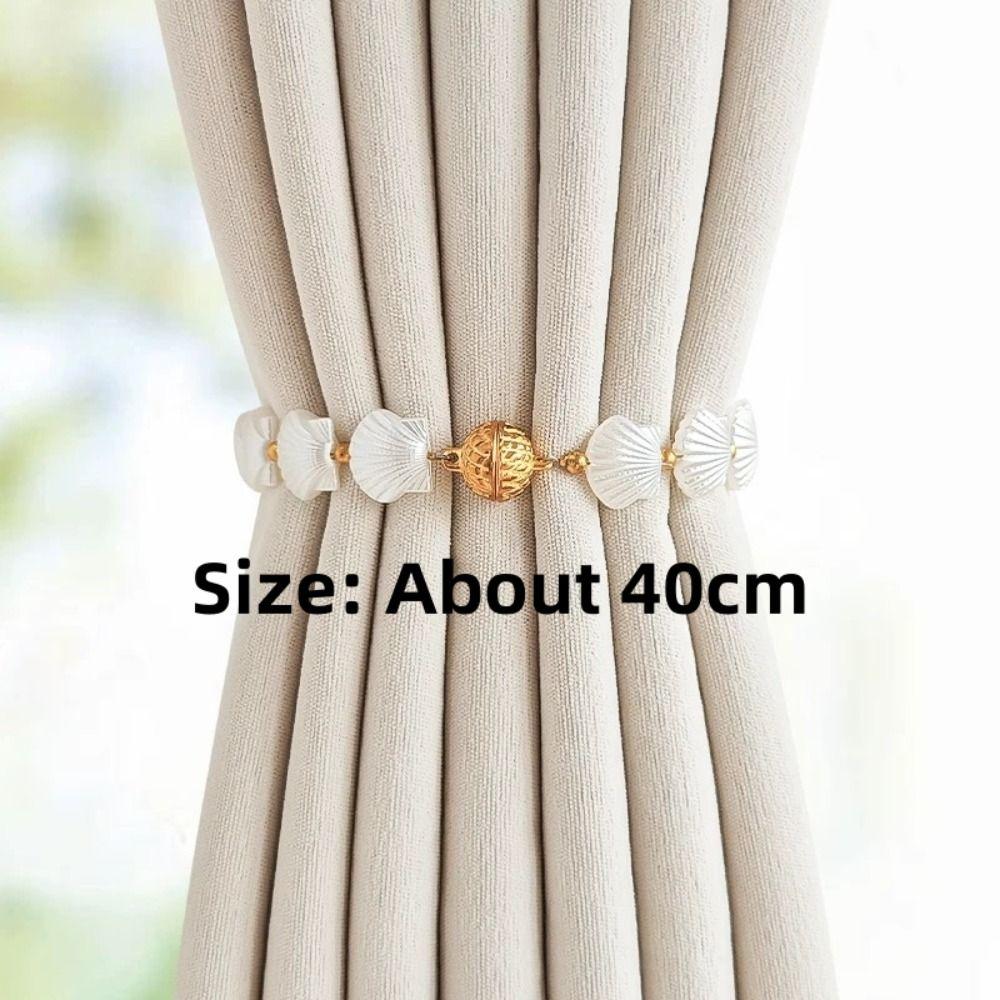 2Pcs Rose Flower Shape Curtain Tieback Shell Shape Magnetic Buckle Window Curtain Buckles Gold Silver Curtain Rope Holders