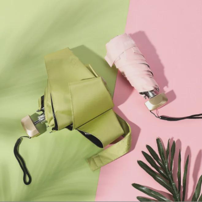 Women's Mini Five-Fold UV Protection Sun & Rain Umbrella - Compact, Portable, Ultralight