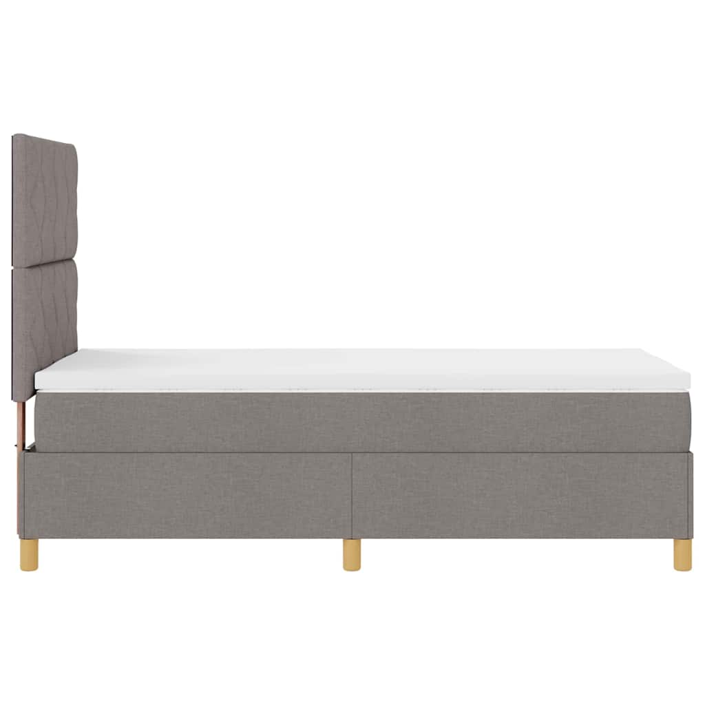 Boxspring Bed with Headboard Taupe 100 x 200 cm Fabric