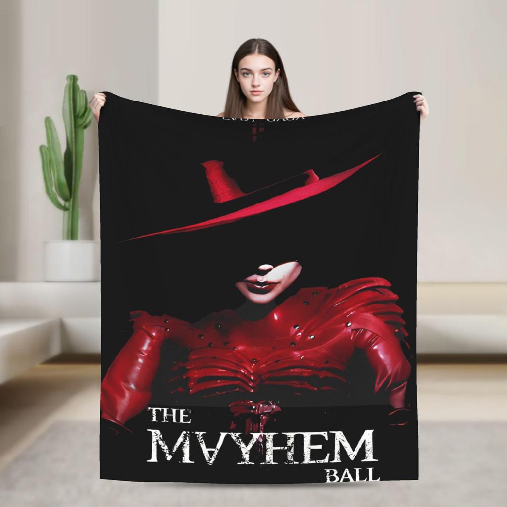 Lady Gaga The Mayhem Ball Tour 2025 Blanket Multi-size Soft Fuzzy Plush Throw Blankets for Couch Sofa and Bed