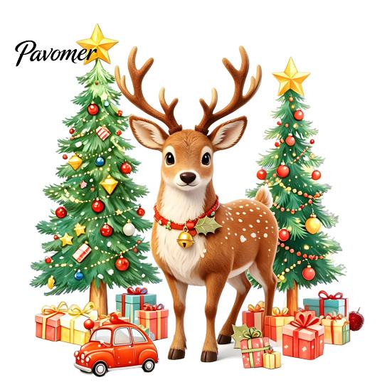 PVC Window Sticker 1/2 Sheets Christmas Reindeer Cling, Elk Tree Car Gift Box Glass Stickers Static Sticker, Waterproof Decal, Xmas Party Supplies