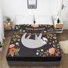 Bedding 3D Printed Animal Sloth Pattern Bed Sheet Mattress Cover Elastic Fitted Sheet 3 Piece Set Home Textile