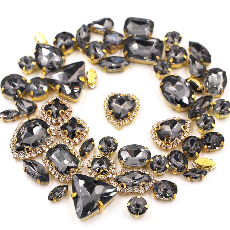 Mixed 50-Piece Crystal Claw Chain Set for DIY Wedding Dress & Headdress Accessories