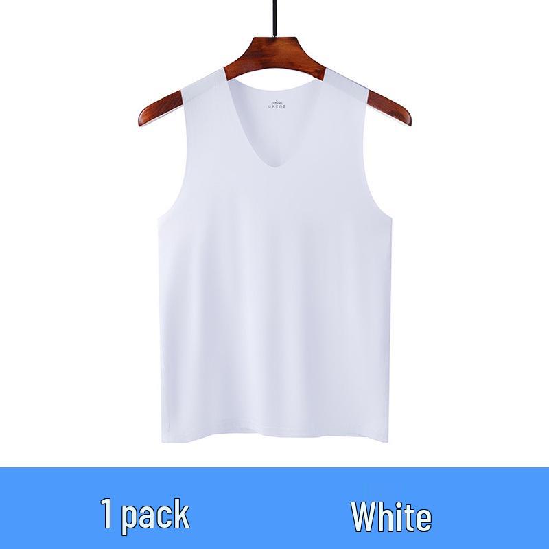 Seamless Men's Ice Silk Sleeveless Athletic Tank Top for Summer Fitness