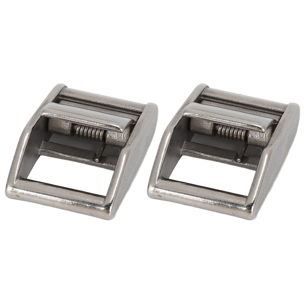 2 st. Spännen med kamflik 316 Rostfritt stål Kraftig Press Spännband Surrning Last 27 mm