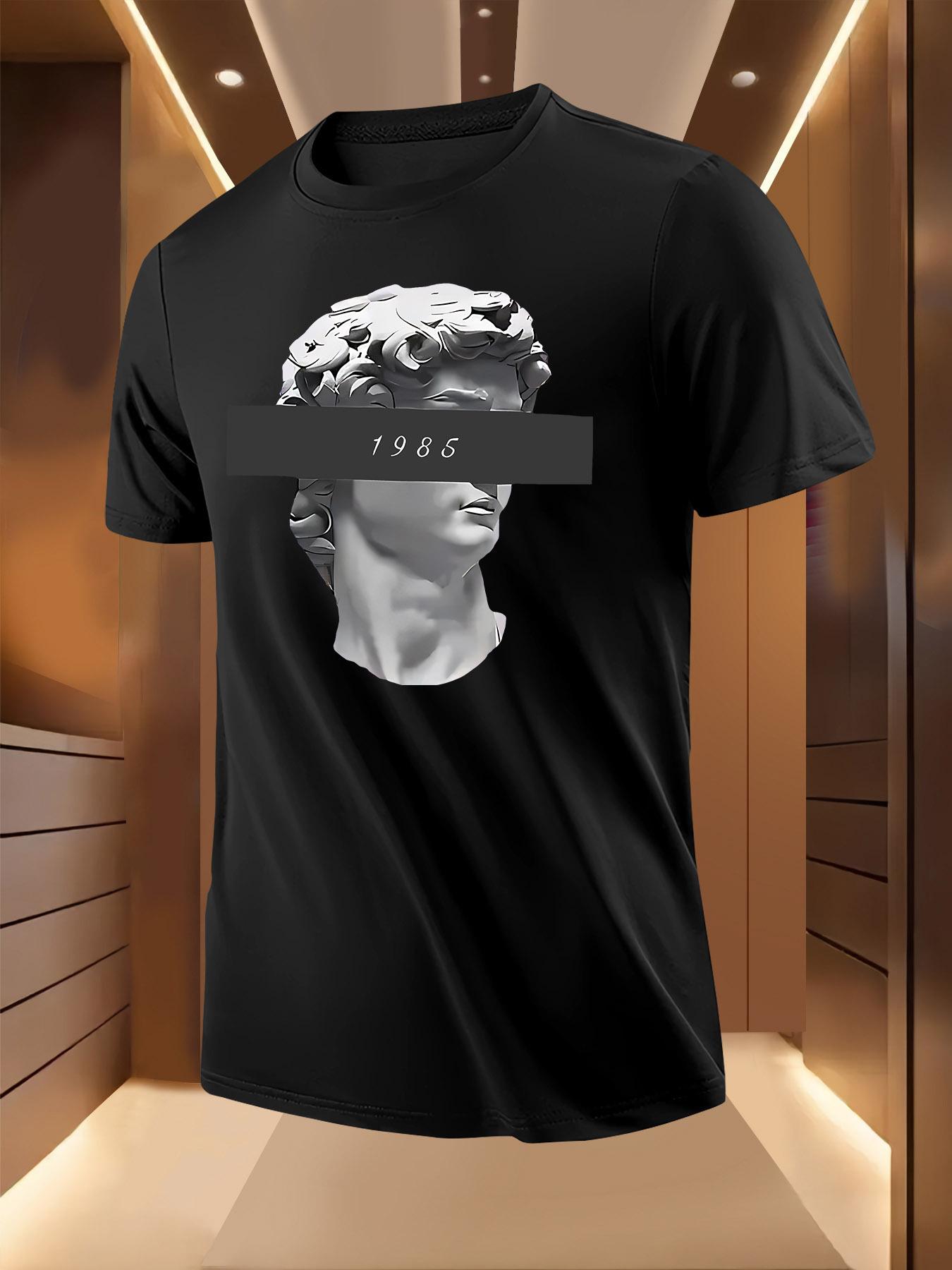 David Statue Art Print Tshirt - Breathable Lightweight Po... L