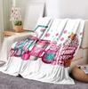 Soft Warm Milk Tea Color Ice Cream Blanket - Flannel Romantic Cover for Couch/Sofa, Perfect Girlfriend Gift