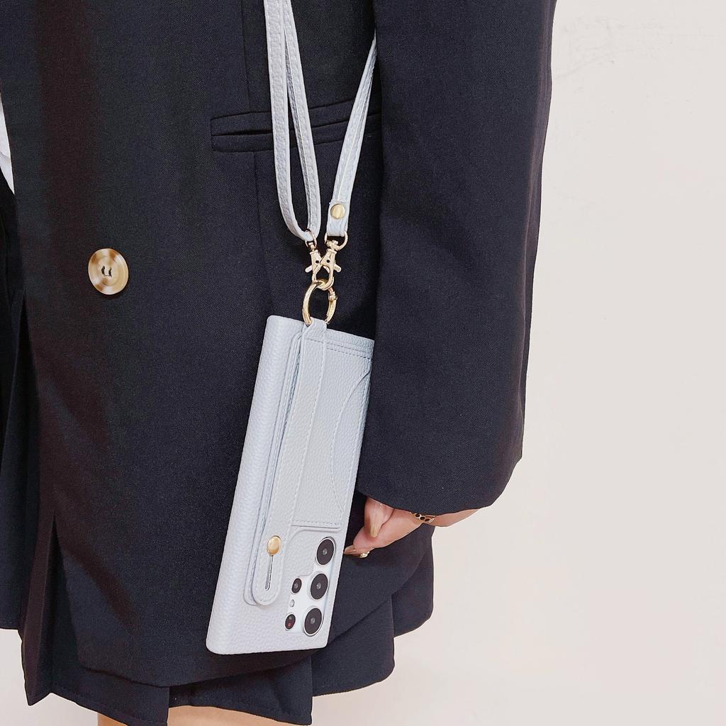 Crossbody Wrist Strap Phone Case for Samsung Galaxy S23 S22 Ultra Plus A13 A33 A54 A14 A24 A34 4G 5G Wallet Card Holder Cover