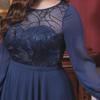 Elegant Plus Size Lace Evening Gown for Socialites and Graduates