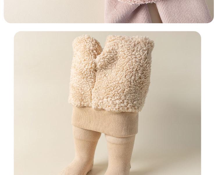 Winter Velvet Thickened Children's Tights with Fleece-Lined Warmth, Vertical Stripes for Toddlers & Kids