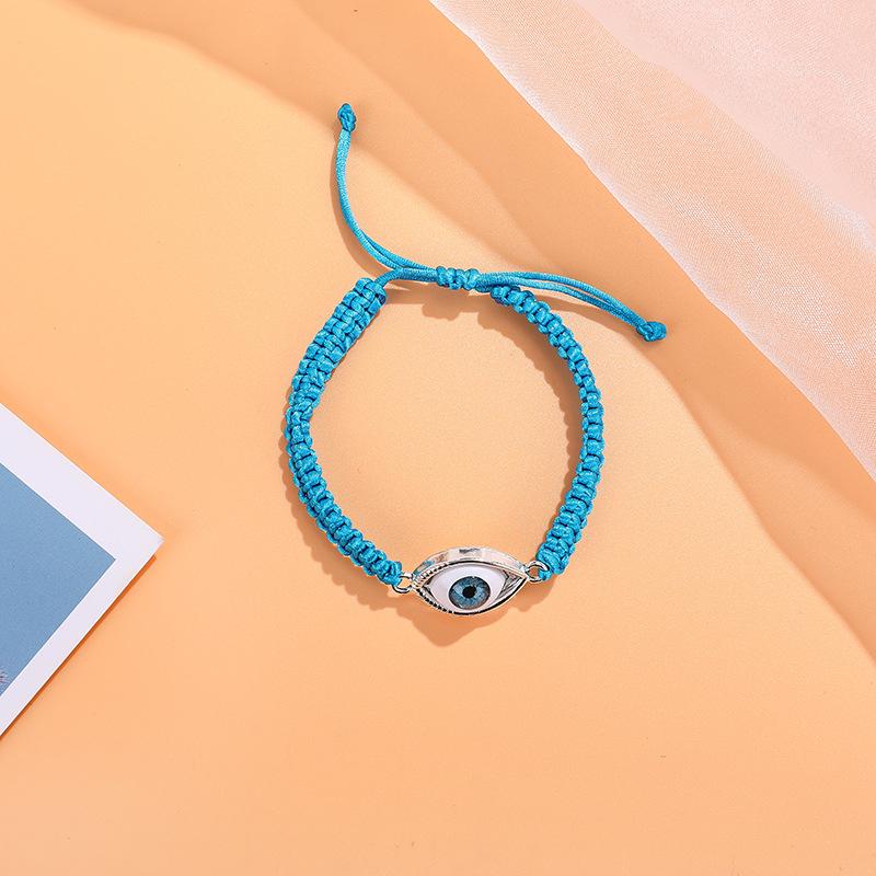 Bohemia vintage gótico olhos pulseira mau olho femme feminino masculino punk trança tecer corda pulseira