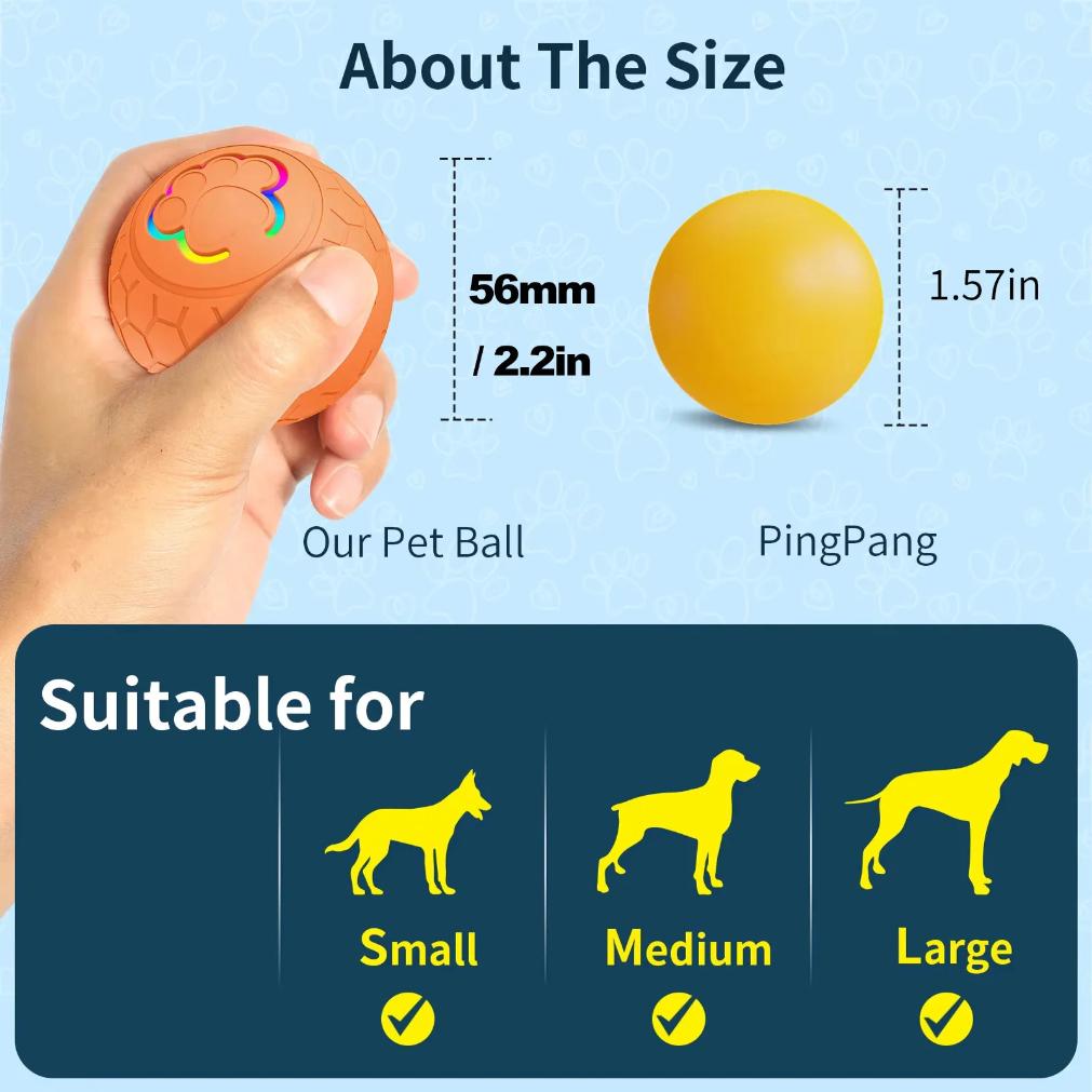 Intelligenter Hundespielzeugball, elektronischer interaktiver Haustierspielzeugball, automatischer springender rollender Spielzeugball mit RGB-Lichtern, für Welpen und Katzen
