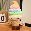 Rainbow Ice Cream Plush Pillow Toy for Kids - Cute Cone Doll for Comfort and Birthday Gifts