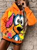 Fashionable women's loose casual street style hooded sweatshirt, loose casual, fashionable top