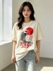 Tokyo Japan Koi Prints T-Shirts Womens Summer Tops Comfortable O-Neck Short Sleeve T Shirts Street Soft Clothes