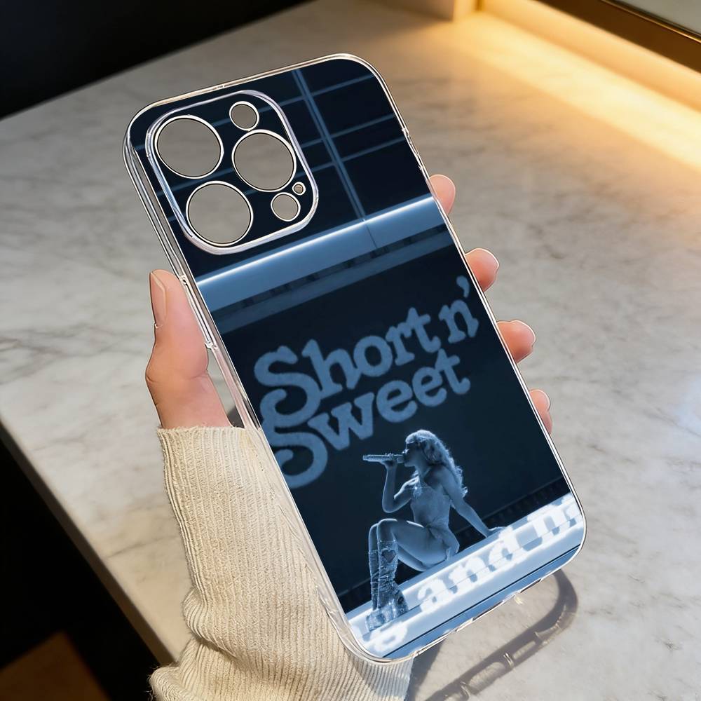 

S-Sabrina C-Carpenter Phone Case For iPhone 17 16 15 14 13 12 11 Mini Pro Max Plus Transparent Cover iPhone15promax