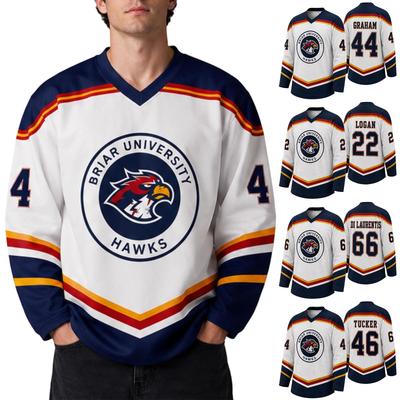Customizable Unisex Hockey Jersey Personalized Sportswear Team Uniform Number and Name Custom Printed Long Sleeve Athletic Shirt for Ice Hockey