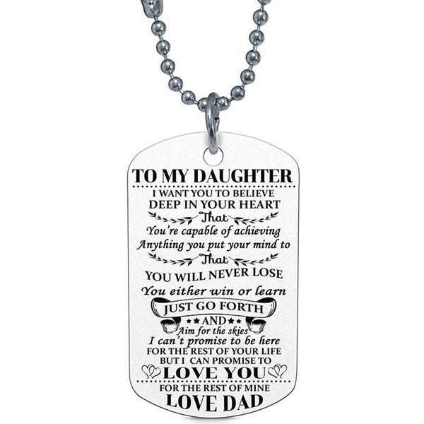 To Necklace Fashion My Son Daughter Dad Mom Dog Tag Birthday Gift Kids For