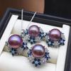 Funkelndes Zirkon DIY Perlen Schmuckset: Ohrstecker, Ring, Anhänger und elegante Schlüsselbeinkette