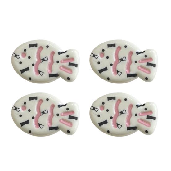 4Pcs Hairpin Cream Macaron Color Snapper Fish Shape Hair Clips Gentle Hold No