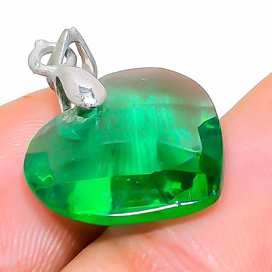 

Ювелирный кулон ручной работы из стерлингового серебра 925 пробы с натуральным драгоценным камнем перидот 0,91 дюйма R4M15