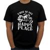 Unisex Cotton Tshirt Summer Fashion Short Sleeve Top Tees Male Tshirt Happy Place Motorcycle Unisexs Premium Tshirt
