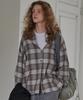 MALOUPE 4116 Oversized Check Shirt (Blue)
