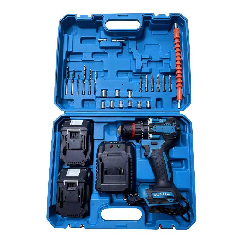 Brushless Lithium Battery Multi-functional Electric Drill & Screwdriver with Pistol Grip and Three-speed Impact Mode