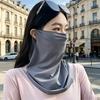 Sun Protection Guard Quick-Dry Fabric Ice Silk Face Guard with Breathable Mesh Cooling Fabric Extended Neck Gaiter Face Guard