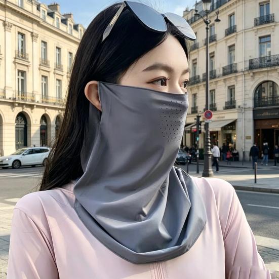 Sun Protection Guard Quick-Dry Fabric Ice Silk Face Guard with Breathable Mesh Cooling Fabric Extended Neck Gaiter Face Guard