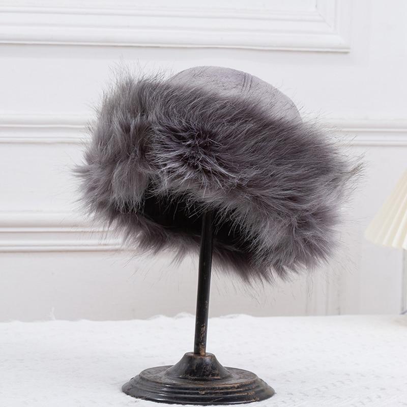 Women Winter Hat Suede Thicken Warm Beanies Fashion Autumn Fake Faux Mongolian Hat Outdoor Elegant Ladies Russian Cap