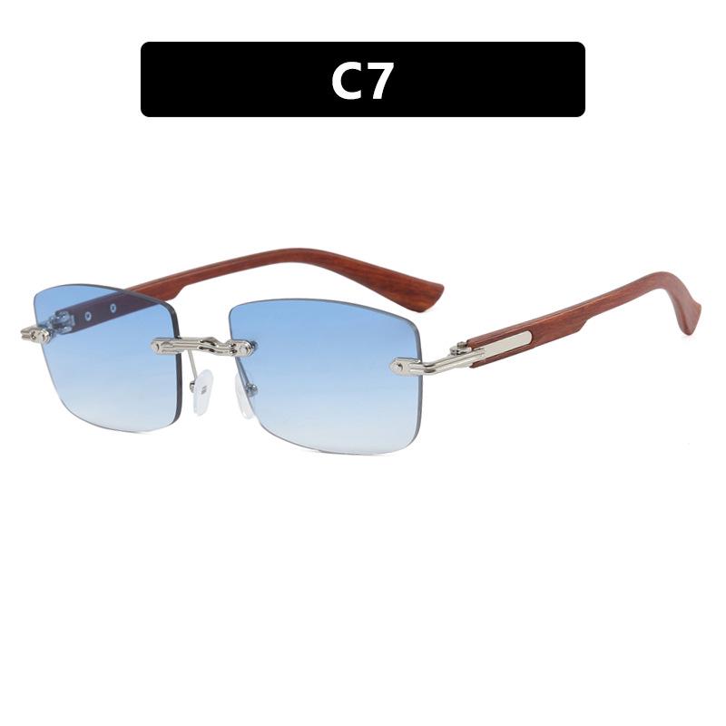 2024 Men's Trendy Square Frameless Sunglasses with UV Protection