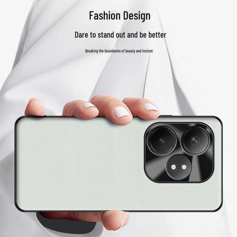 Realme GT Neo 6 SE Liquid Leather Protective Cover - Anti-Fall Shell, One-Piece Design, Suitable for Mobile Phone.