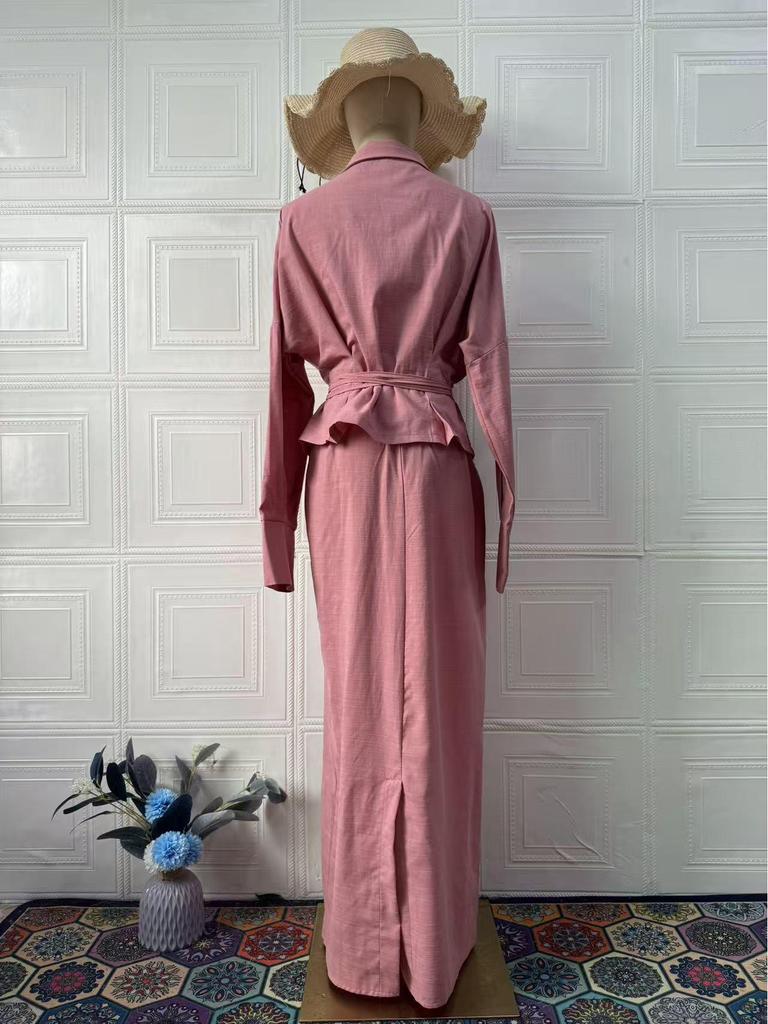 Elegant Long Sleeve Skirt Set: European & American Autumn Fashion 2025