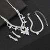 Autumn Evening Banquet Accessories Necklace Jewelry Bridal Suit, Wedding Dress Full Diamond Earrings Bracelet Set