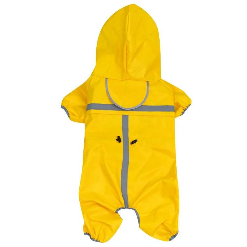 Pet Clothing Hot Item Big Dog Raincoat Cape Style Reflective Strip Pet Raincoat Windproof and Rainproof Dog Hooded Raincoat