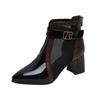 Women's Fashion Mesh Hollow Pointed Ankle Boots Leather Top High Heel Back Zip Boots Women Lug Sole Platform Boots
