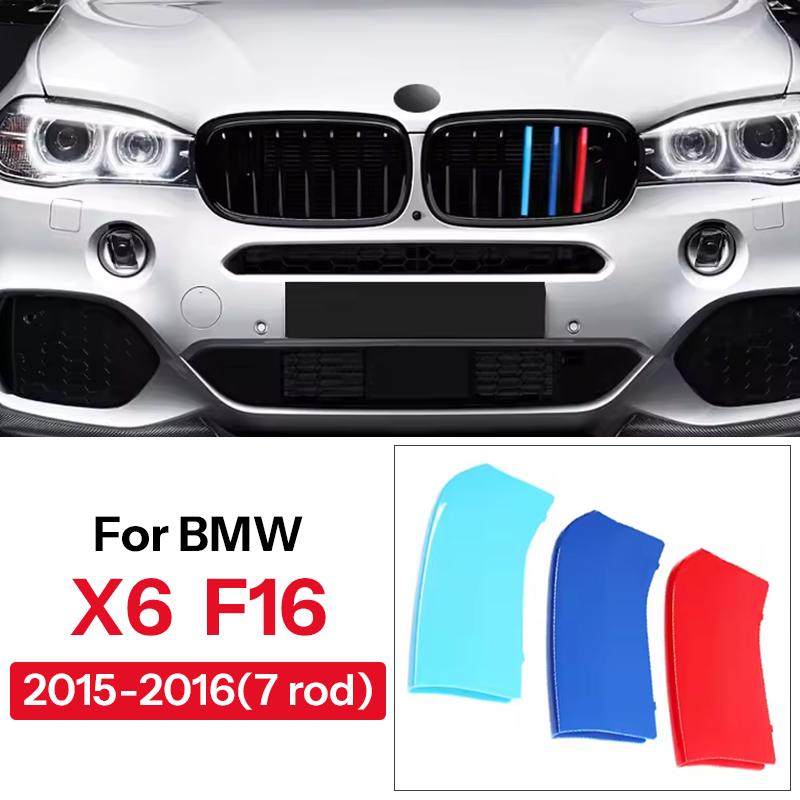 For BMW X1 X2 X3 X4 X5 X6 X7 E84 F48 F49 F39 E83 F25 G01 F26 G02 E70 F15 E53 G05 E71 E72 F16 G06 G07 3Pcs Car Grille Trim Strip