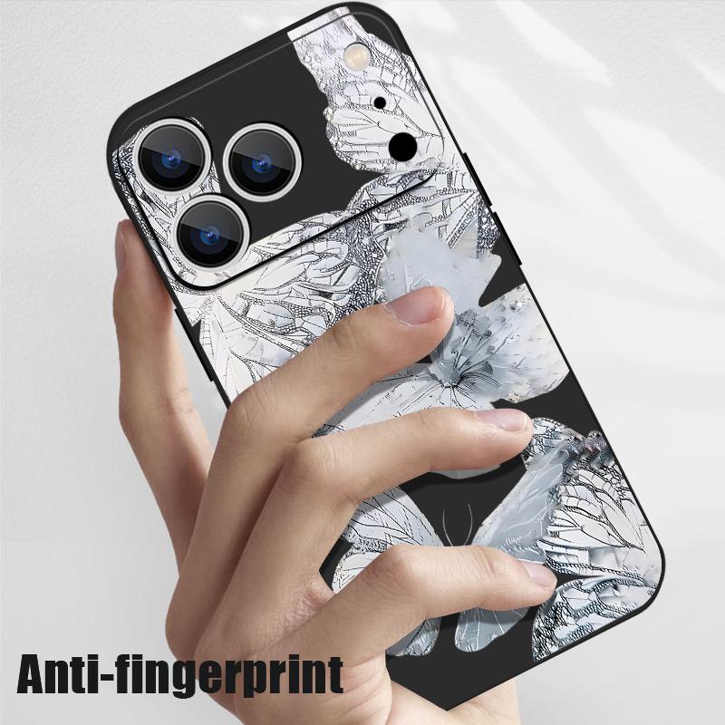 Fantastic Butterfly Print Lanyard Case For iPhone 17 Pro Max Funda iPhone 16 15 14 13 Pro Max 11 16E 17E Soft Silicone Cover