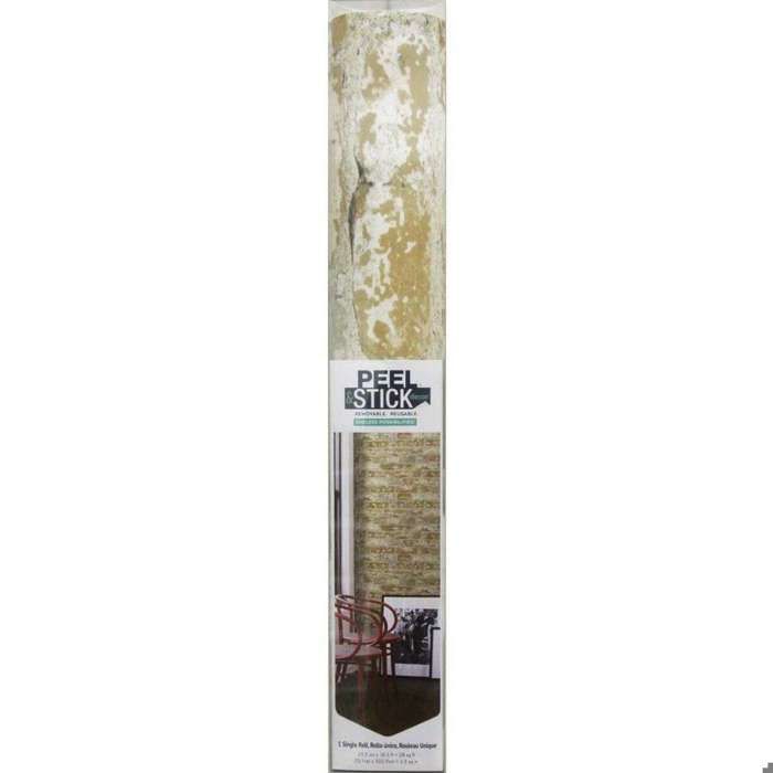 Papier peint adhésif repositionnable facile à poser imitation vieilles pierres 5x0,50m