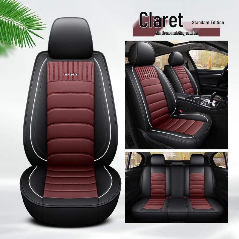 All-Season Full Leather Car Seat Cover - Universal Fit, Full Wrap Design