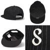 Schott Stripe Cap (Black) - Striped Flannel with S Logo and Wool
