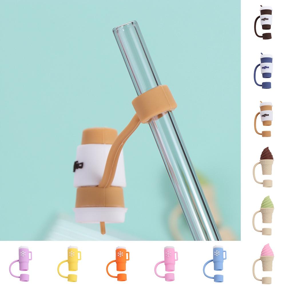 Silicone Straw Topper Splash Proof Straw Dust Cap Drinkware Straw Cover  Straw Decoration