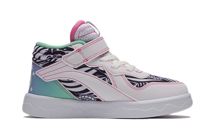 Li Ning Slip Resistant Cushioning Abrasion Resistant Mid top Kids' Skateboarding Shoes Pink Children Aged 3 7 Years Old YKNS076-4