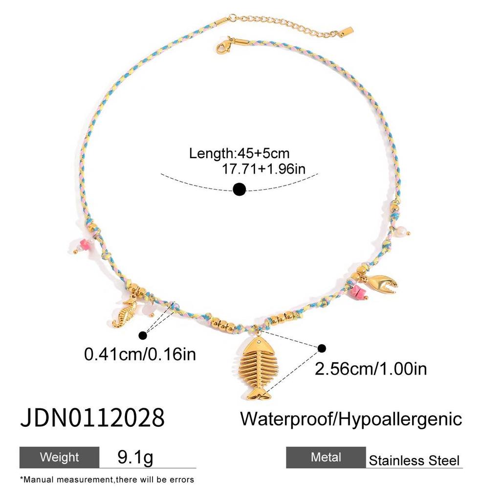 European and American Stainless Steel DIY Pendant Braided Rope Necklace Stacked Collarbone Chain Titanium Steel Item