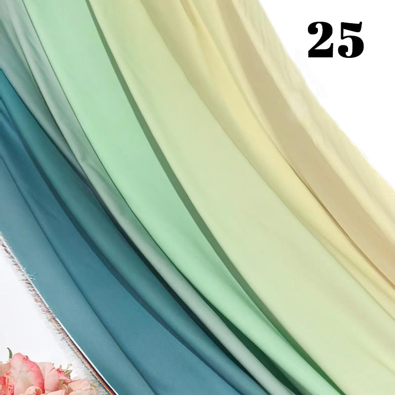 100x150cm Gradient Rainbow Fabric Ancient Style Sewing Hanfu Dress Stage DIY Costume Hanfu Silky Dress Stage Garment