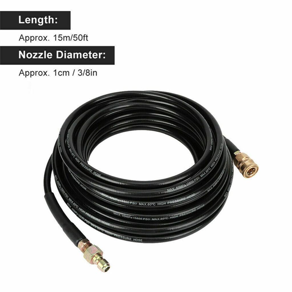 5800PSI 50ft High Pressure Washer Tube Cleaning Hose 3 8inch Quick Connector