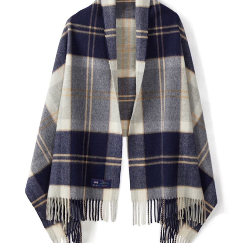 

ABRAHAM MOON Merino Wool Shawl 70cm - Semi-Green Silver FREE